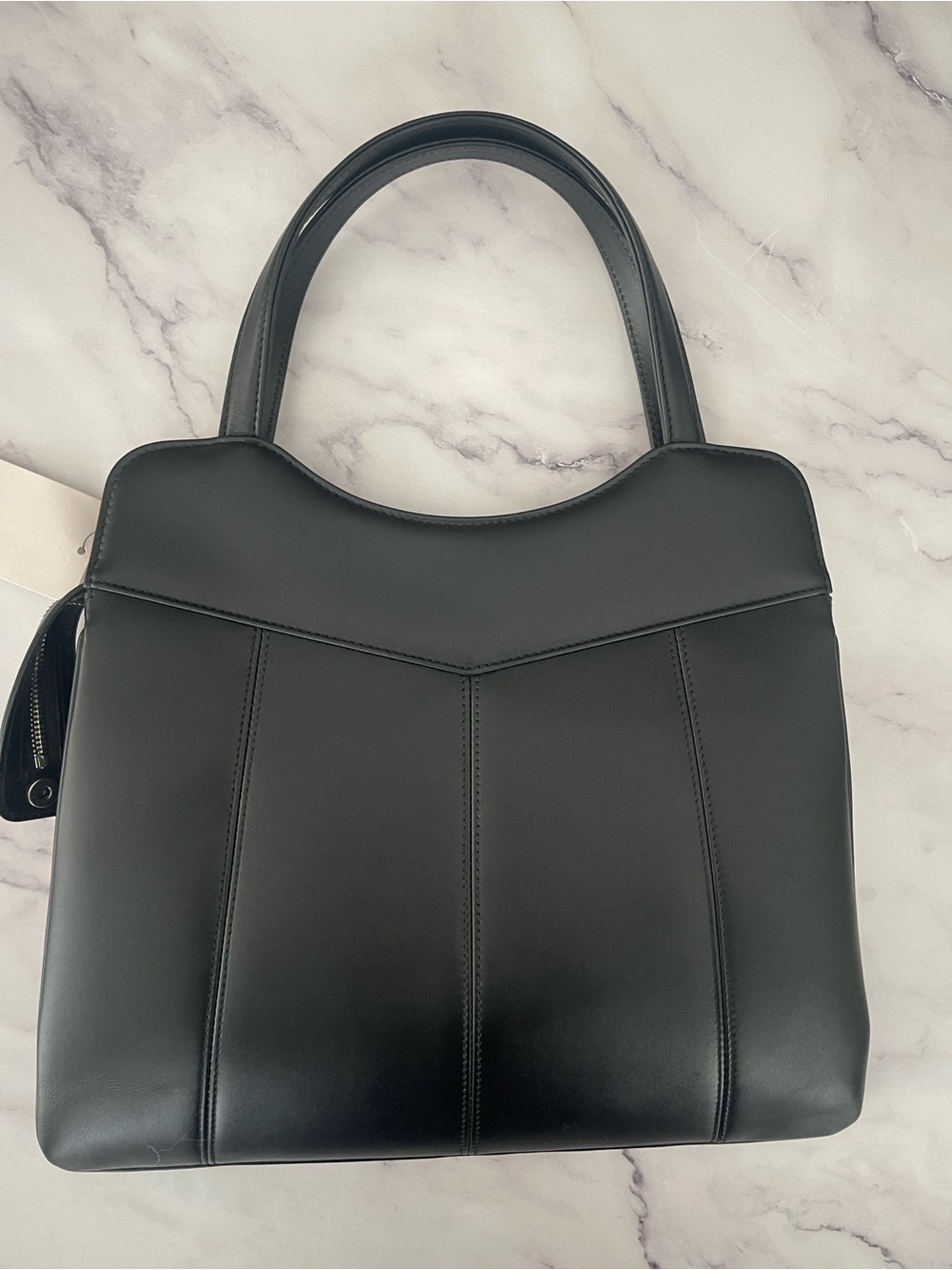 $3,895 NEW Gucci Black Leather GG Top-Handle Shoulder Bag Chain strap silver GG - Picture 10 of 17